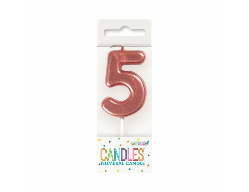 Mini Rose Gold No. 5 Numeral Pick Candles
