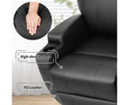 Advwin Massage Chair Electric Lift Recliner Chair PU Leather 8 Point Massage Heating Armchair Lounge Black