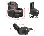 Advwin Massage Chair Electric Lift Recliner Chair PU Leather 8 Point Massage Heating Armchair Lounge Black