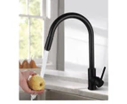 Pull Out Kitchen Tap Mixer Swivel Gooseneck Spout Black Round Brass Laundry Kitchen Bar Sink Faucets