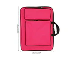 Portable Waterproof Canvas Shoulder Bag Painting Pad Backpack for Sketching - Rose red