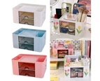 Cosmetics Organizer Box Desktop Earrings Storage Case Dresser Makeup Container - Beige