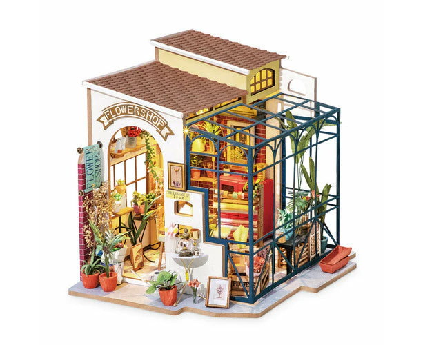 Robotime DIY Miniature House Happy Corner Emily's Flower Shop 3D Model Kit