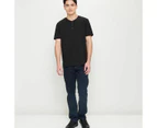 Target Australian Cotton Henley T-Shirt - Black