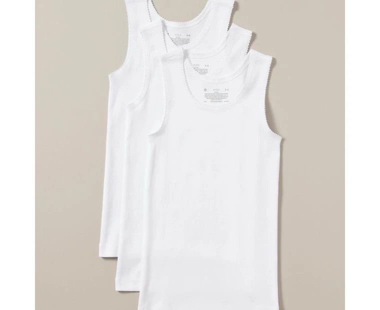 Target Girls Cotton Vests - 3 Pack - White