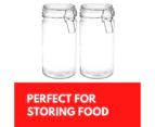 GLASS JAR w/ CLIP [6 Pack] 1100mL Airtight Canister Preserving Storage Container for Kitchen Canning Pasta Cereal Spice Sauce