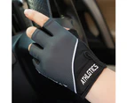 1 Pair Anti-slip Breathable Half Finger Riding Gym Fitness Gloves for Men Women - Grey