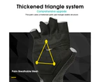 1 Pair Anti-slip Letter Print Suncreen Cycling Gloves Unisex Cycling Half-finger Gloves  for Summer - Black