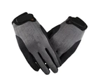 1 Pair Full Finger Gloves Breathable Antiskid Ice Silk Mesh Men Cycling Fitness Climbing Outdoor Training Sport Gloves for Gym - Grey