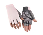1 Pair Cycling Gloves Sunscreen Antiskid Mesh Fabric Outdoor Sports Fitness Driving Breathable Gloves for Skate Skateboard - Light Pink