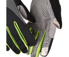 1 Pair Full Finger Gloves Breathable Touch Screen Ice Silk Antiskid Cycling Gloves for Climbing Outdoor Sports Travel - Black Green