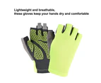 1 Pair Cycling Gloves Sunscreen Antiskid Mesh Fabric Outdoor Sports Fitness Driving Breathable Gloves for Skate Skateboard - Fluorescent Green