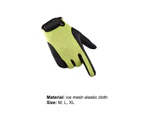 1 Pair Full Finger Gloves Breathable Antiskid Ice Silk Mesh Men Cycling Fitness Climbing Outdoor Training Sport Gloves for Gym - Green