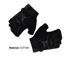 1 Pair Fastener Tape Design Anti-slip Particles Kids Cycling Gloves Camouflage Printing Half Finger Shockproof Boys Girls Sports Gloves Sports Accessory - Black B