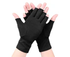 1 Pair Driving Gloves UV Block Breathable Half Finger Non-slip Unisex Fitness Gloves for Outdoor Sports - Black