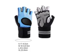 1 Pair Fitness Gloves Super Soft Allergy Free Shock-Absorbing Wear Resistant Silicone Slip-Proof Riding Gloves Birthday Gift - Blue