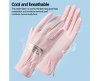 1 Pair Flippable Fingertips Anti-slip Silicone Sun Protection Gloves Elastic Cuff Ladies Anti-UV Sunscreen Mesh Thin Gloves Cycling Accessories - Pink