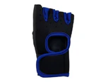 1 Pair Fitness Gloves Half Finger Mesh Hole Shockproof Unisex Hand Protection Cycling Gloves for Outdoor - Dark Blue