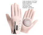 1 Pair Kids Gloves Full Finger Waterproof Thickened Plush Anti Skid Moisture-wicking Ridding Gloves for Outdoor Sports - Light Pink