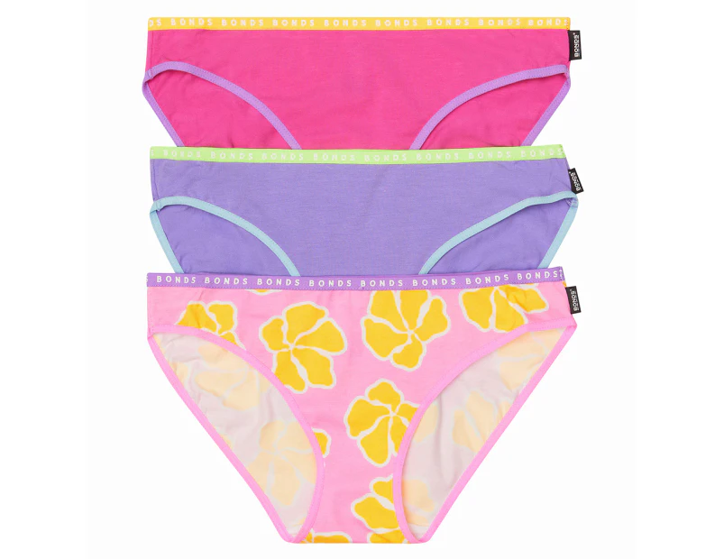Bonds Women's Hipster Bikini Briefs 3-Pack - Sweet Summer/Prince Purple/Berry Kisses