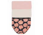 Bonds Women's Cottontails Full Briefs 3-Pack - Tuscan Blooms Charcoal/Macadamia/Melting Blush