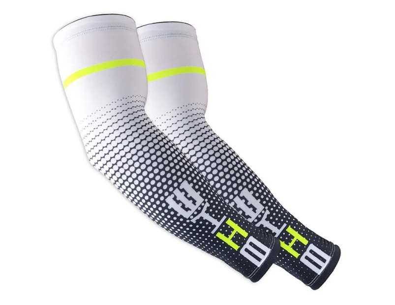 1 Pair Unisex Outdoor Sport Cooling Arm Sleeves Cover Wrap UV Sun Protection - White