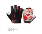 1 Pair Workout Gloves Half Finger Breathable Nylon Wrist Support Cycling Bike Gloves for Cycling - Red