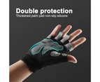 1 Pair Workout Gloves Half Finger Palm Protection Nylon Breathable Exercise Gloves Gym Gloves for Fitness - Grey