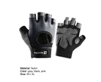 1 Pair Workout Gloves Half Finger Palm Protection Nylon Breathable Exercise Gloves Gym Gloves for Fitness - Grey