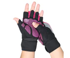 1 Pair Universal Cycling Gloves Fits Firmly Wear-resistant Fastener Tape Soft Sport Gloves Hands Accessory - Red
