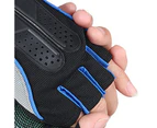 1 Pair Universal Cycling Gloves Fits Firmly Wear-resistant Fastener Tape Soft Sport Gloves Hands Accessory - Blue