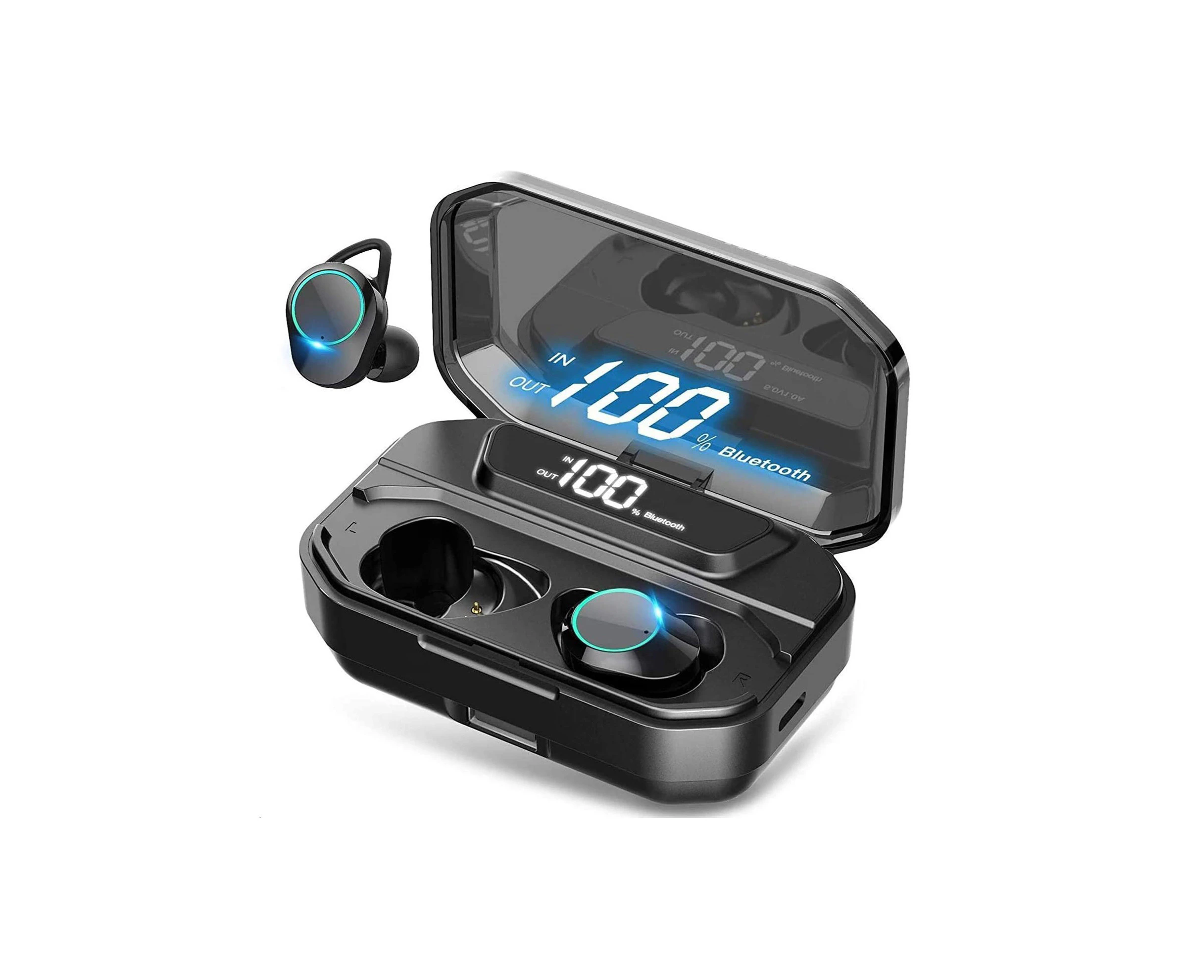 RYG True Wireless Earbuds Bluetooth 5.0 IPX7 Waterproof with 3300mAh Charging Case