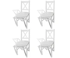 vidaXL Dining Chairs 4 pcs White Pinewood