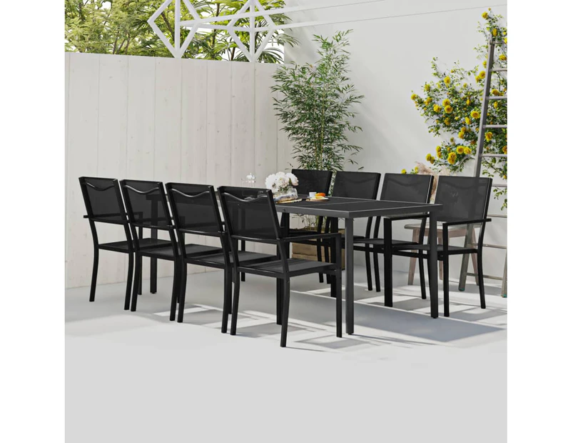 9 Piece Outdoor Dining Set Steel