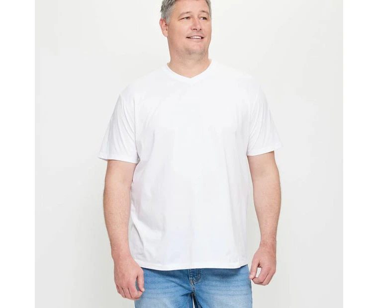 Target Man Plus Australian Cotton V-Neck T-Shirt - White