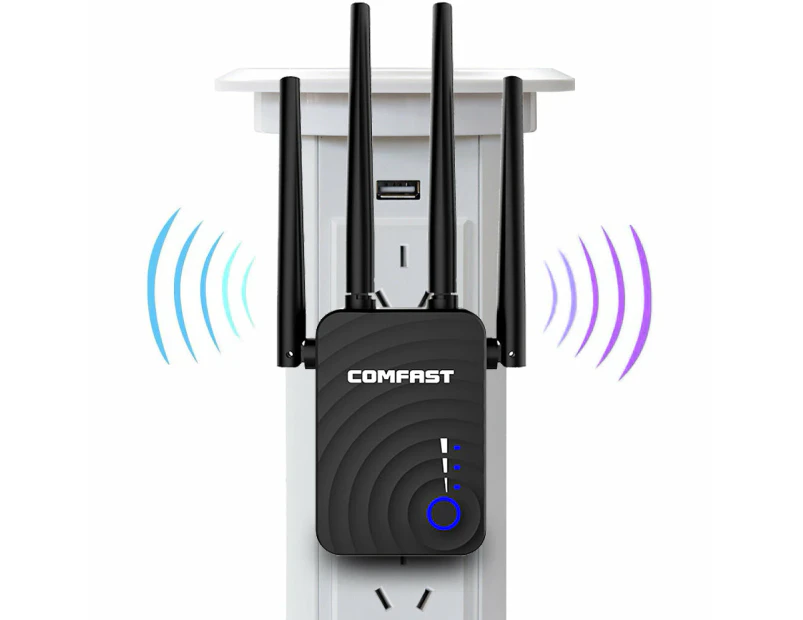 COMFAST 1200Mbps Dual Band 5G Wifi Extender 4 Antenna Signal Booster