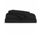 Black 2000TC Ultra SOFT FLAT & FITTED Sheet Set Queen/King/Super Size