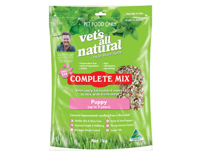 Vets All Natural Complete Mix Puppy Cereal & Grain Dry Dog Food 15kg