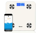 Soga | Wireless Bluetooth Digital Body Fat Scale Bathroom Health Analyser Weight - White