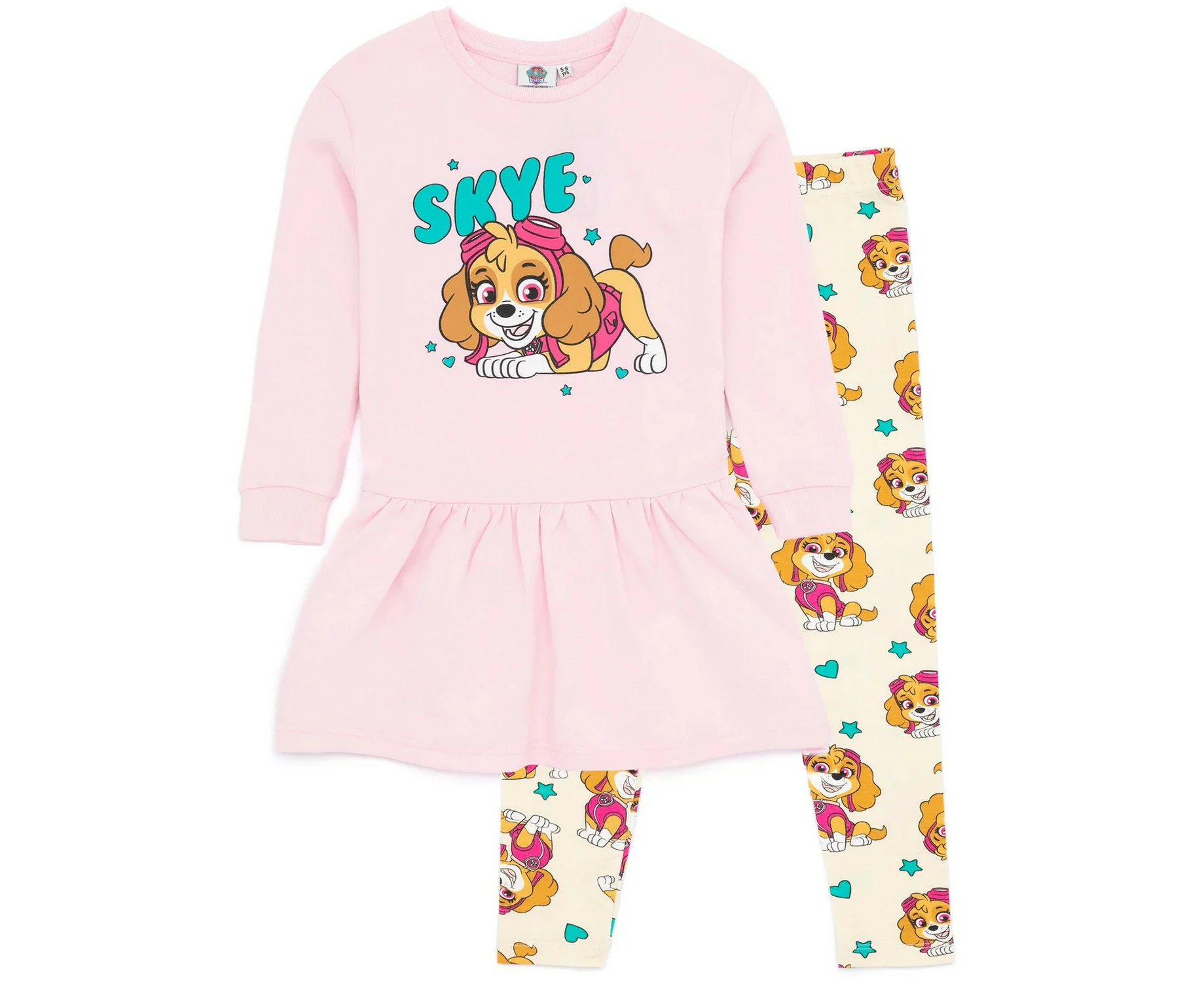 Paw Patrol Girls Skye Sweater Dress & Leggings Set (Pink) - NS7108