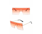 Oversized Rimless Sunglasses Fashion Women Metal Gradient Sun glasses Luxury Lady Sunglass Eyewear UV400 Shades-Gold Orange