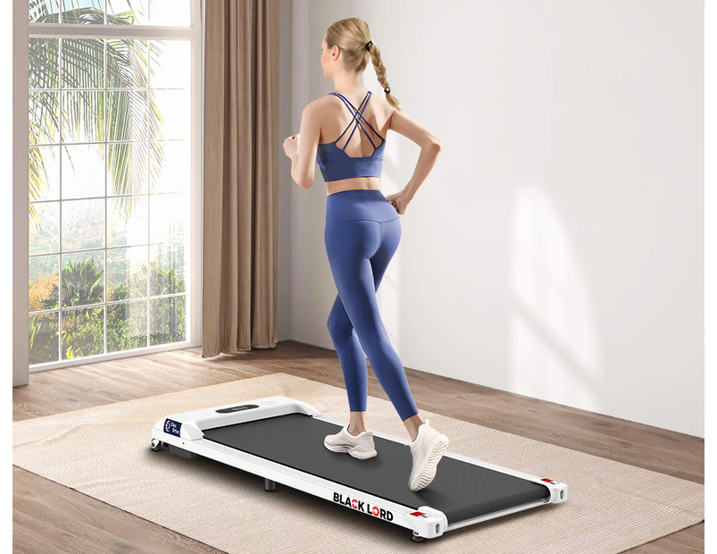 BLACK LORD Treadmill Electric Walking Pad Home Office Gym Fitness Remote Control White