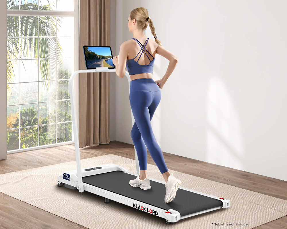 BLACK LORD Treadmill Electric Walking Pad Home Office Gym Fitness Foldable White