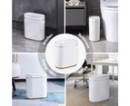 ELPHECO Waterproof Motion Sensor Bin with Lid Small Automatic Touchless Rubbish Bin for Bathroom Kitchen White Gold