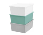 4x Boxsweden 20L/39cm Essentials Stackable Tub Storage Home Organiser Assorted
