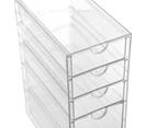 Boxsweden 25cm 5 Tier Crystal Drawer Station Stand Storage Home Organiser Clear