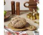 DAVIS & WADDELL Acacia and Brass Round Serving Board - Natural