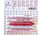 5Pcs Fun Nurse Pen Set Black Ink Ballpoint Pen Nursing Teacher Students Pens
