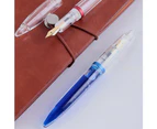 Acrylic Fountain Pen Transparent Pen Barrel Large Ink Capacity Remove to Refill - Blue - 0.38mm