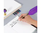 Antique Feather Pen Kits Gothic Style Antique Quill Pen Exquisite Ornate Design - Purple